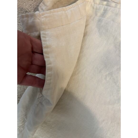 Mossimo Womens Linen Straight Capri Pants Size XL White Summer Lounge Beach - Picture 4 of 5